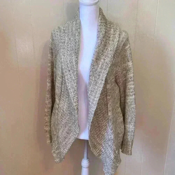 BDG Urban Outfitters Cream & Tan Open Front Cardigan in Size Medium. - Picture 1 of 10